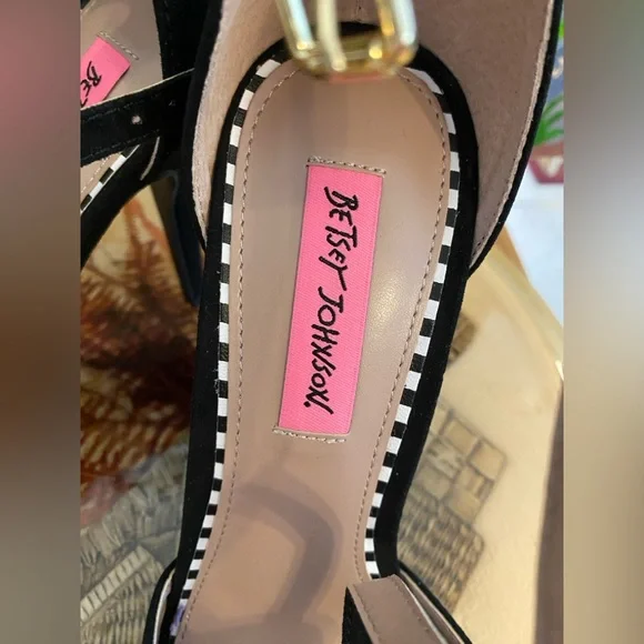 Betsey Johnson Lenox T-Strap Dress Sandals, High Heels, Blk, Multi Color, 8.5 - Picture 11 of 16